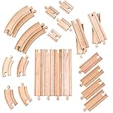 Bigjigs Rail Gerade und Kurven Holzschienen Set