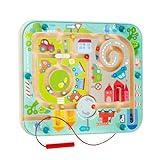 Haba 301056 - Magnetspiel Stadtlabyrinth, pädagogisches Holzspielzeug für Kinder ab 2 Jahren, schult die Logik und Feinmotorik