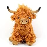 Highland Cow Soft Toy Plush Toy, Hochlandkuh Plüsch Highland Cow Plushie Hochlandkuh Kuscheltiere Realistic Soft Cuddly Farm Toy hochlandrind Kuscheltier Realistische Schottische Hochlandrinder