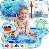 Mallie® Blau Original Wassermatte Baby BPA Frei 66 x 50 cm I Perfektes Tummy Time Toy für die Bauchlage – Wasserspielmatte Baby, Baby Matte, Babymatte für Baby 3 Monate