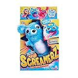 Simba 105953331 ScreamerZ Bär „Babbling Bear“ mit Sound - witziges Kuscheltier mit Schrei-Geräuschen - Plüschfigur für Kinder ab 5 Jahre, ca. 30 cm, blau