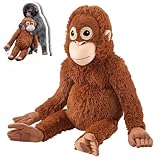 MRGIINR Punch Monkey Plüschtier, 66 cm großer Orang-Utan, Kuscheltier aus umweltfreundlichem Plüschmaterial, waschbar und sicher für Kinder, realistisches, weiches und kuscheliges (B-Plush + Sticker)
