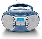 Karcher RR 5025-C tragbares CD Radio (CD-Player, Boomboxen, UKW Radio, Batterie/Netzbetrieb, AUX-In) blau