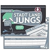KARTENVERSAND24 Stadt Land Fluss Jungs Geschenk-Idee für Jungen ab 9 10 12 Jahren Geschenke Junior Spiel-Block Geburtstagsgeschenk Edition Wichtelgeschenk Kinder