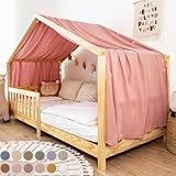 lilimaus Hausbett Himmel [in 12 Farben] Betthimmel Hausbett aus 100% Baumwolle Musselin - Stoffhimmel für Hausbett Deko Mädchen & Jungen - Himmel für Hausbett Kinder - Bett Vorhang Kinderbett