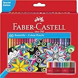 Faber-Castell 111260 - Buntstifte Set Castle, 60-teilig, hexagonal, bruchsicher, für Kinder und Erwachsene