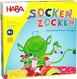 HABA 4465 - Socken zocken, schnelles Suchspiel für 2-6 Spieler von 4-99 Jahren, blitzschnelles Reaktionsspiel mit Tipps zur Sprachförderung, Spiel für die ganze Familie
