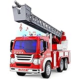 TOYABI Feuerwehrauto Groß- Feuerwehr Spielzeug mit Leiter, Licht-& Sound 1:16 Feuerwehr Geschenk für Kinder Jungen Feuerwehrauto ab 3 4 5 6 7 8 Jahre
