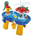 AquaPlay Wassertisch - großes Outdoor-Wasserspiel (100 x 58 x 90 cm) für Kinder ab 3 Jahre, Wasserspielzeug mit Handpumpe, Schlauchanschluss, Spritzfunktion und Zubehör
