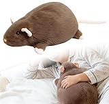 Xiyocadt Maus Kuscheltier Groß – Weiches Plüsch Maus Kissen aus PP Baumwolle, Realistisches Stofftier als Schlaf- & Sofakissen für Kinder und Erwachsene (Braun,50CM)