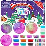 PANSHAN Slime Weihnachts-Countdown-Adventskalender 2024 – 24 Tage voller Spaß Kristallschleim & Fidget Toys & Party Favors | Aufregendes Set für Kinder ab 3 Jahren