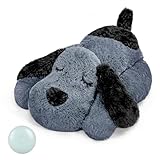 WEOK Heartbeat Welpe Plüsch Hundespielzeug, Welpe Herzschlag Stofftier für Hunde Angst Linderung Verhalten Hilfe Spielzeug, Herzschlag Plüschtiere für Hunde (Grey)