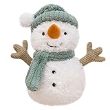 Xiyocadt Cuddly Toy Snowman 25 cm Schneemann PlüSch Mit Einem Schal Snowman Plush Schneemann Decoration Stuffed Geschenke FüR Jungen Und MäDchen (25cm,B)