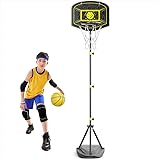 GILIKOKO Basketballkorb mit Ständer Basketballkorb Set, 110-190 cm höhenverstellbares, Outdoor und Indoor Spielzeug für Kinder
