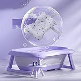 K IKIDO Große Baby Badewanne faltbar für Babys von 0-72 Monaten Ergonomische Babywanne (violett)
