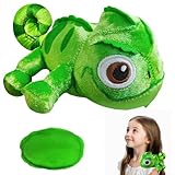 LUKIUP Chamäleon Plüschtier Spielfigur, Pascal Shoulder Plüschpuppe, Süßes Chamäleon Plüschtier, Eidechse Plüschtier Spielzeug, Magnet Magnetisch, Geschenk for Jungen und Mädchen