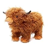 OUOZZZ Hochlandrind Kuh Kuscheltier, 26cm Niedliches Kuh Plüschtier Highland Cow Stofftier - Party Geburtstagsgeschenk Dekoration