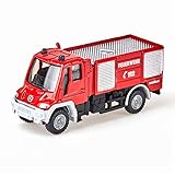 Robustes Unimog-Feuerwehrauto aus Metall und Kunststoff mit Gummi-Bereifung (Siku)
