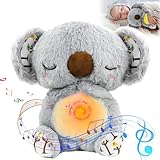 TaimeiMao Schlummer Otter mit Herzschlag, Atembewegung, Licht und Musik, Breathing Otter Kuscheltier, Einschlafhilfe für Babys, Baby Geschenk Mädchen und Jungen