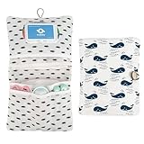 LAINIKE Windeltasche Organizer und Kosmetiktasche 2in1 Windeltasche Kleine Wickeltasche Organizer Baby Windeltasche für Mutter Unterwegs (Wal)