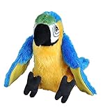 Wild Republic Plüsch Papagei Ara, Cuddlekins Kuscheltier, Plüschtier, 20cm, Blau Gelber Aras