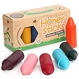 Pure Bienenwachs-Buntstifte für Kleinkinder ab 2 - 100% natürliche ungiftige Inhaltsstoffe (Honeysticks)