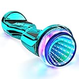 SISIGAD Offroad Hoverboard Kinder Adults mit Bluetooth-Lautsprechern 3D-LED-Licht, 6.5 Inch Reifen Leistungsstarke große Batterie Hoverboard, verbesserte Sicherheit，Gift for Child，Blau