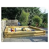 TETZNER&JENTZSCH Klaus-Sandkasten stabil Rundhölzer Ø12 cm geblattet B 200 x T 200 x H 22 cm