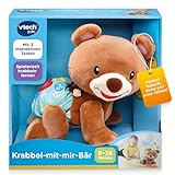 Vtech Baby I Krabbel-mit-Mir-Bär I Interaktives Plüschtier mit Musik, Licht und Sprache für Motorik und Lernen I Krabbelhilfe I Plüschtier I Motorikförderung I Für Kinder 9-36 Monate