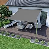 HOMPER 2x3m Sonnensegel Wasserdicht Sonnenschutz Rechteckig, Oxford-Gewebe, UV-Schutz, für Balkon Terrasse Garten Outdoor