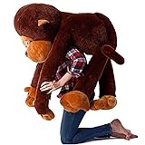 YunNasi Riesen AFFE Kuscheltier Groß Plüschtiere Orang-Utan Tier Spielzeug Realistisch Gestaltetes Stofftier Geschenk für Kinder Freundin (130CM)