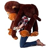 YunNasi Riesen AFFE Kuscheltier Groß Plüschtiere Orang-Utan Tier Spielzeug Realistisch Gestaltetes Stofftier Geschenk für Kinder Freundin (130CM)