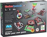 fischertechnik 564067 Advanced Build Your own Game – Baukasten für Kinder ab 7 Jahren, Konstruktionsspielzeug, Spielesammlung mit Roulette, Glücksrad & Labyrinth, Schwarz