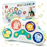 Lehoo Castle Baby Trommel Musik Spielzeug ab 6 Monate, Babyspielzeug mit 3 Arten von Klangeffekten + intelligente Spielmodus, 3 6 9 12 Monate+ Baby Geschenk sensorische Ausbildung