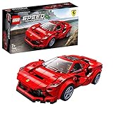 LEGO 76895 Speed Champions Ferrari F8 Tributo Rennwagenspielzeug mit Rennfahrer Minifigur, Rennwagen Bauset