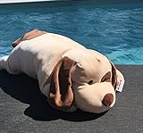 Uni-Toys - Kissen Plüsch-Hund (braun-beige), ultraweich - 60 cm (Länge) - Plüschtier, Kuscheltier KI-45768