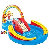 Intex Rainbow Ring Play Center - Kinder Aufstellpool - Planschbecken - 297 x 193 x 135 cm - Für 3+ Jahre 57453NP Mehrfarbig 297x193x135 cm