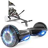 GeekMe Hoverboards mit Sitz, Hoverboards Hoverkart,Hoverboards Go-Kart mit Bluetooth-Lautsprecher LED-Leuchten, Geschenk für Kinder Jugendliche Erwachsen