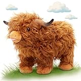 OUOZZZ Hochlandrind Kuh Kuscheltier, 26cm Niedliches Kuh Plüschtier Highland Cow Stofftier - Party Geburtstagsgeschenk Dekoration