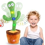 Tanzender Kaktus Plüschtier Sprechender Kaktus 120 Musik Singender Dance Kaktus Form Spielzeug Für Kinder Erwachsene Geschenk Haus Dekoration(Tanzender+Singender+Spricht Nach+Leuchten+Aufzeichnung)