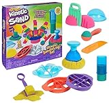 Kinetic Sand Ultimate Sandisfying Set, 2lb of Sand. Pink, Yellow and Teal Kinetic Sand, 10 Moulds and Tools, Sensory Toys for Kids Ages 7+