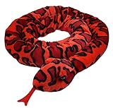 My-goodbuy24 XXL Schlange super weich 254 cm Plüschtier Kuscheltier Stofftier Plüsch Boa Cobra Python Anakonda Spielzeug auch als Zugluftstopper geeignet - Rot