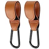 Kinderwagen Haken, 2 Stücke Kinderwagenhaken Für Taschen Karabiner Karabinerhaken, Haken Für Kinderwagen Taschen Halterung Taschenhalter Für Wickeltasche Wickeltasche Haken Aufhängung (Braun)