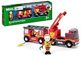 BRIO 33811 - Feuerwehr Leiterfahrzeug mit Licht und Sound, bunt