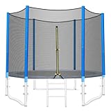 LIFERUN Trampolin Ersatznetz, UV-beständiges Ersatznetz, rundes Schutznetz für Gartentrampolin Ø244 cm, geeignet für 6 Stangen