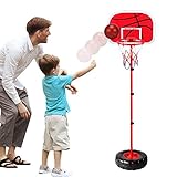 WISHTIME Kinder Einstellbare Basketballständer Basketballkörbe Basketballkorb mit Ständer Höhenverstellbar Basketball Backboard Ständer & Hoop Set Korb Spiel