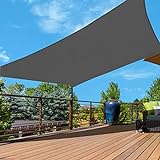 LOVE STORY Sonnensegel Quadrat 2 x 2m Wasserdicht Sonnenschutz Balkon Terrasse PES Polyester UV-Schutz Windschutz für Garten Outdoor, Anthrazit