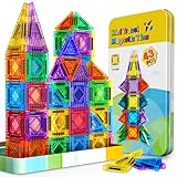 43 Pcs Mini Magnetische Bausteine Reiseset, Spielzeug ab 3 4 5 6 Jahre Junge Mädchen Reisespiele Kinder ab 3-6 Flugzeug Beschäftigung Kinder Geschenk Jungen 3-6 Jahre STEM Montessori Spielzeug