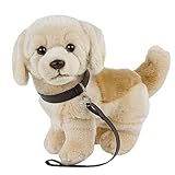 Teddys Rothenburg Kuscheltier Golden Retriever/Labrador hell mit Leine 23 cm blond Plüschhund Stofftier Plüschtier Kinder Baby Spielzeug by Uni-Toys