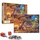 Puzzles Adventskalender 2024 Jigsaw, Familienurlaub Puzzle 1008 Teile Puzzles, 24 Boxen Puzzles für Countdown bis Weihnachten, Hausdekoration, Weihnachtsgeschenke für Erwachsene Kinder Jungen Mädchen